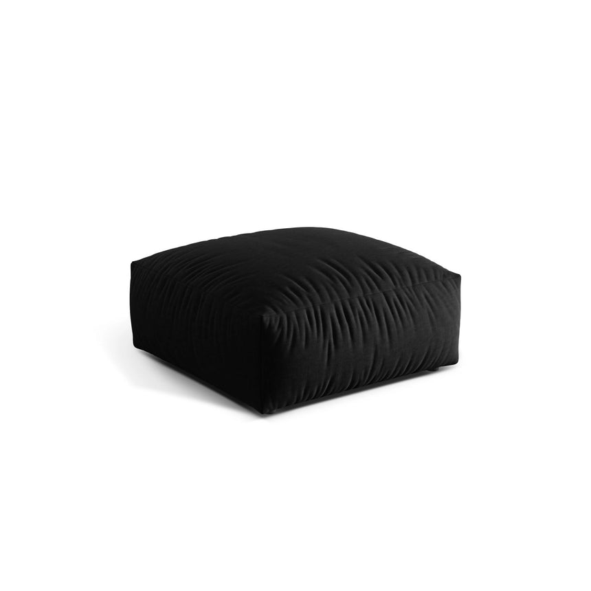 Martina Pouf aus Strukturierter Stoff in Schwarz (Boston Black), 106x106 cm von Micadoni – Bild 3