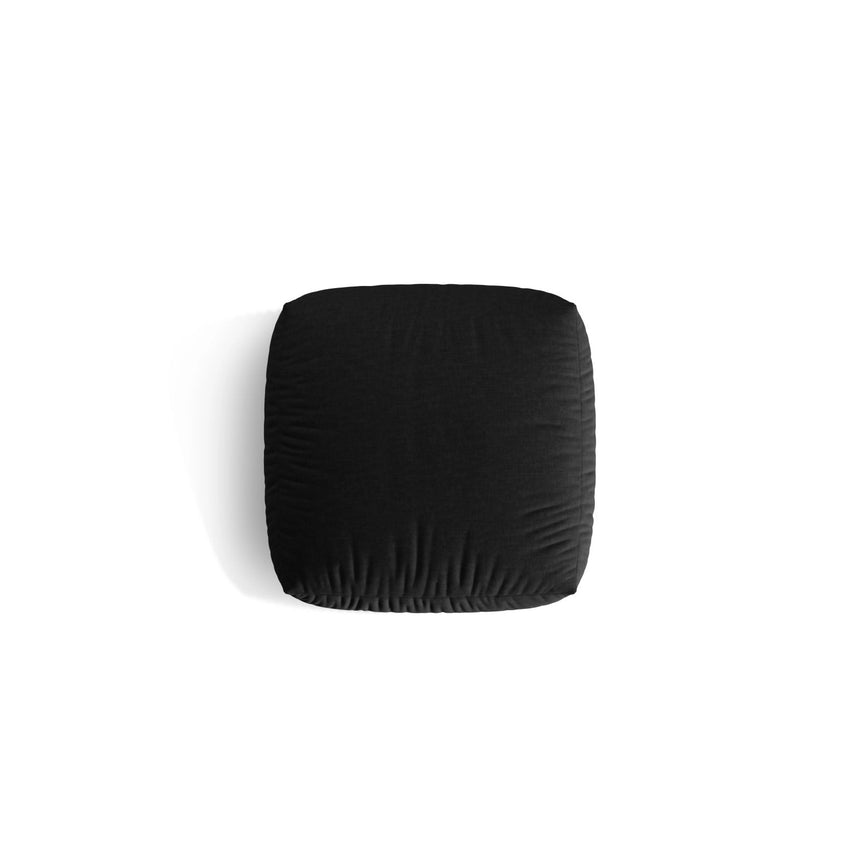 Martina Pouf aus Strukturierter Stoff in Schwarz (Boston Black), 106x106 cm von Micadoni – Bild 4