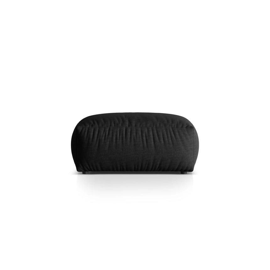 Martina Pouf aus Strukturierter Stoff in Schwarz (Boston Black), 95x65 cm von Micadoni – Bild 1