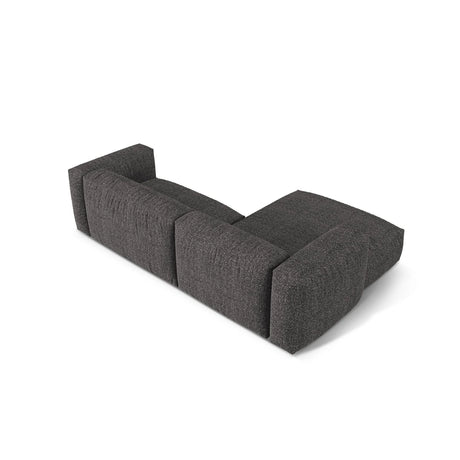 Martina modulares Ecksofa, Linke Seite, Sitztiefe 76 cm, aus Boucle in Anthrazit (Monet Anthracite), 280x176 cm von Micadoni – Bild 5