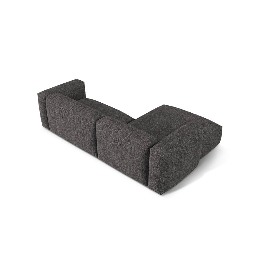 Martina modulares Ecksofa, Linke Seite, Sitztiefe 76 cm, aus Boucle in Anthrazit (Monet Anthracite), 280x176 cm von Micadoni – Bild 5