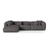 Martina modulares Ecksofa, Linke Seite, Sitztiefe 76 cm, aus Boucle in Anthrazit (Monet Anthracite), 330x176 cm von Micadoni – Bild 1