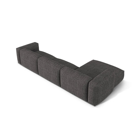 Martina modulares Ecksofa, Linke Seite, Sitztiefe 76 cm, aus Boucle in Anthrazit (Monet Anthracite), 330x176 cm von Micadoni – Bild 5