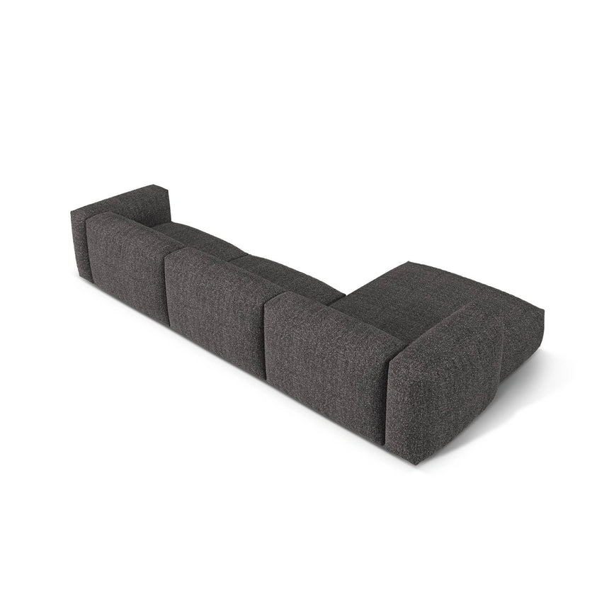 Martina modulares Ecksofa, Linke Seite, Sitztiefe 76 cm, aus Boucle in Anthrazit (Monet Anthracite), 330x176 cm von Micadoni – Bild 5