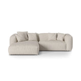 Martina modulares Ecksofa, Linke Seite, Sitztiefe 76 cm, aus Boucle in Beige (Monet Sand), 280x176 cm von Micadoni – Bild 1