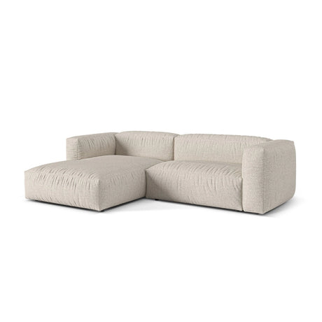 Martina modulares Ecksofa, Linke Seite, Sitztiefe 76 cm, aus Boucle in Beige (Monet Sand), 280x176 cm von Micadoni – Bild 3