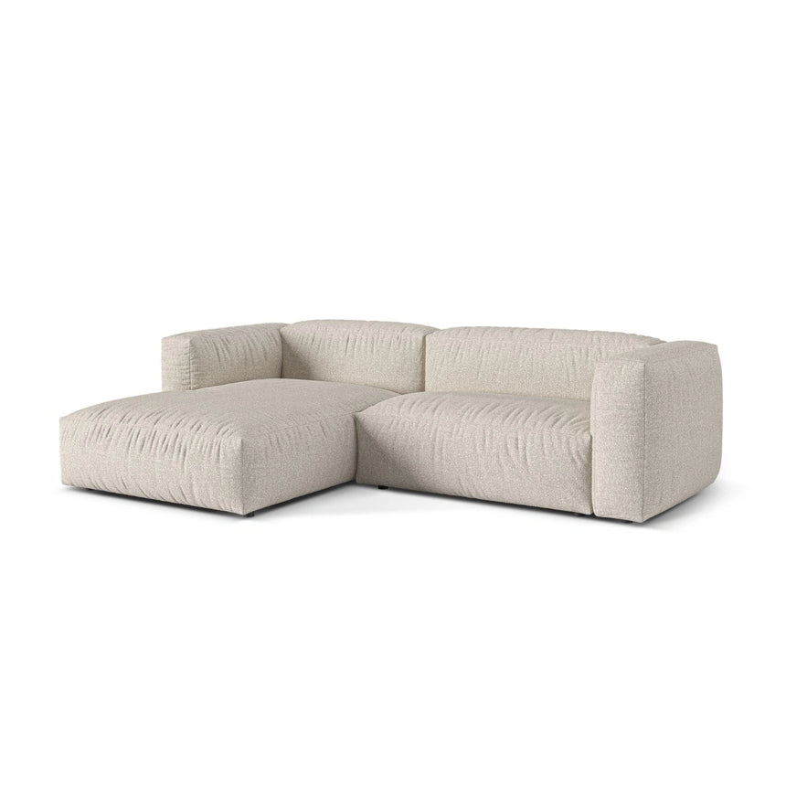 Martina modulares Ecksofa, Linke Seite, Sitztiefe 76 cm, aus Boucle in Beige (Monet Sand), 280x176 cm von Micadoni – Bild 3