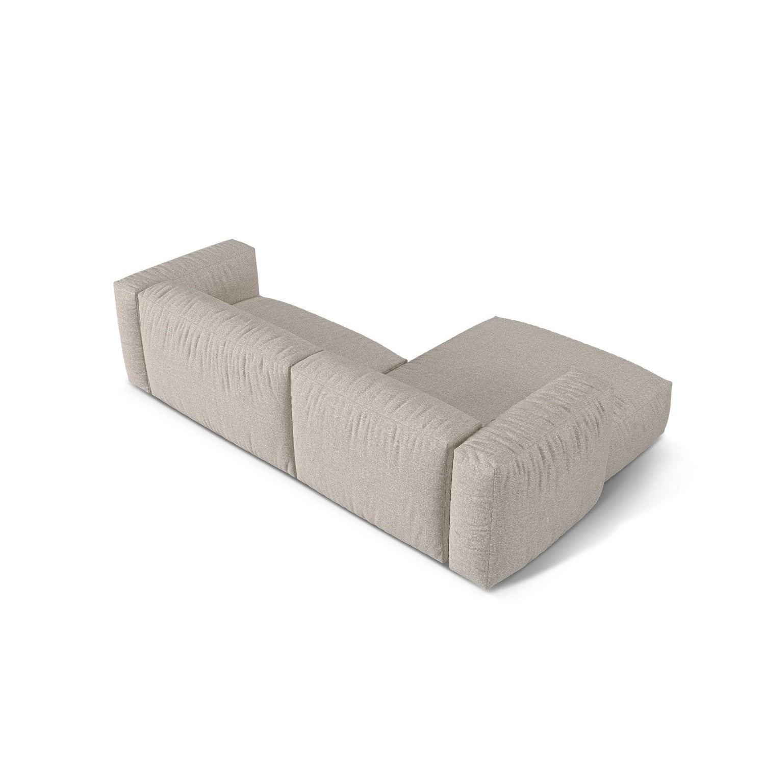 Martina modulares Ecksofa, Linke Seite, Sitztiefe 76 cm, aus Boucle in Beige (Monet Sand), 280x176 cm von Micadoni – Bild 5