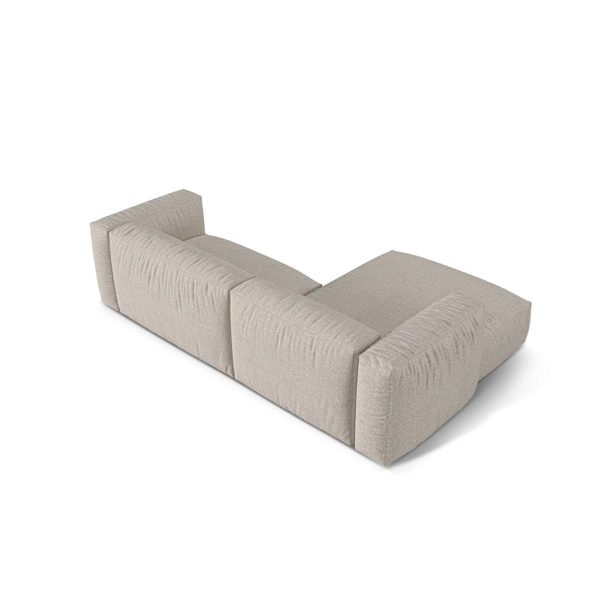 Martina modulares Ecksofa, Linke Seite, Sitztiefe 76 cm, aus Boucle in Beige (Monet Sand), 280x176 cm von Micadoni – Bild 5