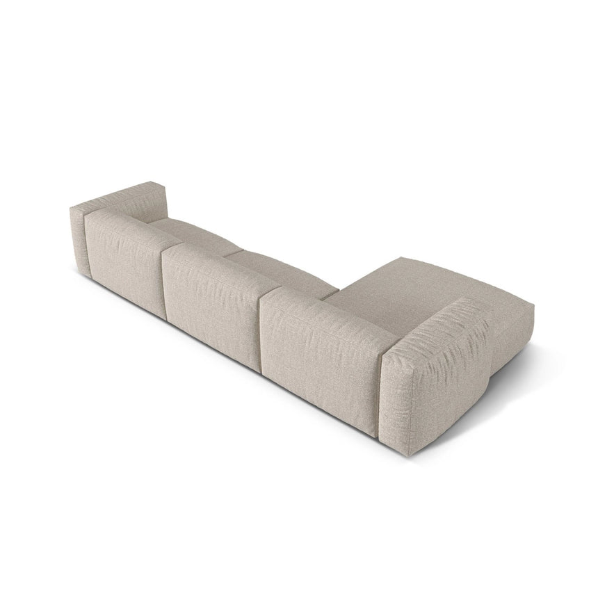 Martina modulares Ecksofa, Linke Seite, Sitztiefe 76 cm, aus Boucle in Beige (Monet Sand), 330x176 cm von Micadoni – Bild 5