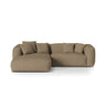 Martina modulares Ecksofa, Linke Seite, Sitztiefe 76 cm, aus Boucle in Cappuccino (Monet Cappucino), 280x176 cm von Micadoni – Bild 1