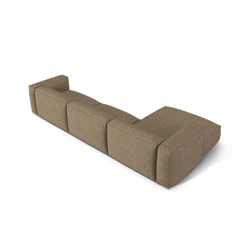 Martina modulares Ecksofa, Linke Seite, Sitztiefe 76 cm, aus Boucle in Cappuccino (Monet Cappucino), 330x176 cm von Micadoni – Bild 5