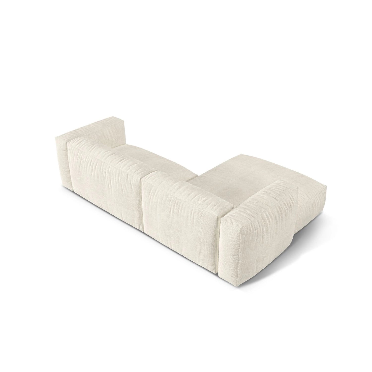 Martina modulares Ecksofa, Linke Seite, Sitztiefe 76 cm, aus Boucle in Elfenbein (Monet Nata), 280x176 cm von Micadoni – Bild 5