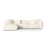 Martina modulares Ecksofa, Linke Seite, Sitztiefe 76 cm, aus Boucle in Elfenbein (Monet Nata), 330x176 cm von Micadoni – Bild 1