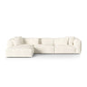 Martina modulares Ecksofa, Linke Seite, Sitztiefe 76 cm, aus Boucle in Elfenbein (Monet Nata), 330x176 cm von Micadoni – Bild 1