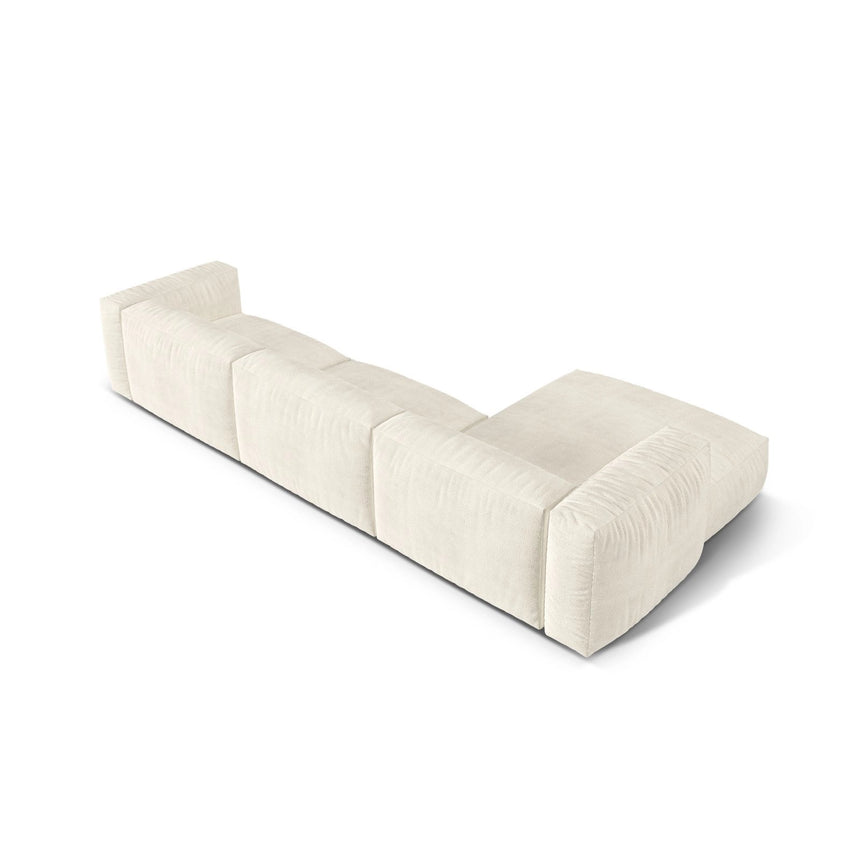 Martina modulares Ecksofa, Linke Seite, Sitztiefe 76 cm, aus Boucle in Elfenbein (Monet Nata), 330x176 cm von Micadoni – Bild 5