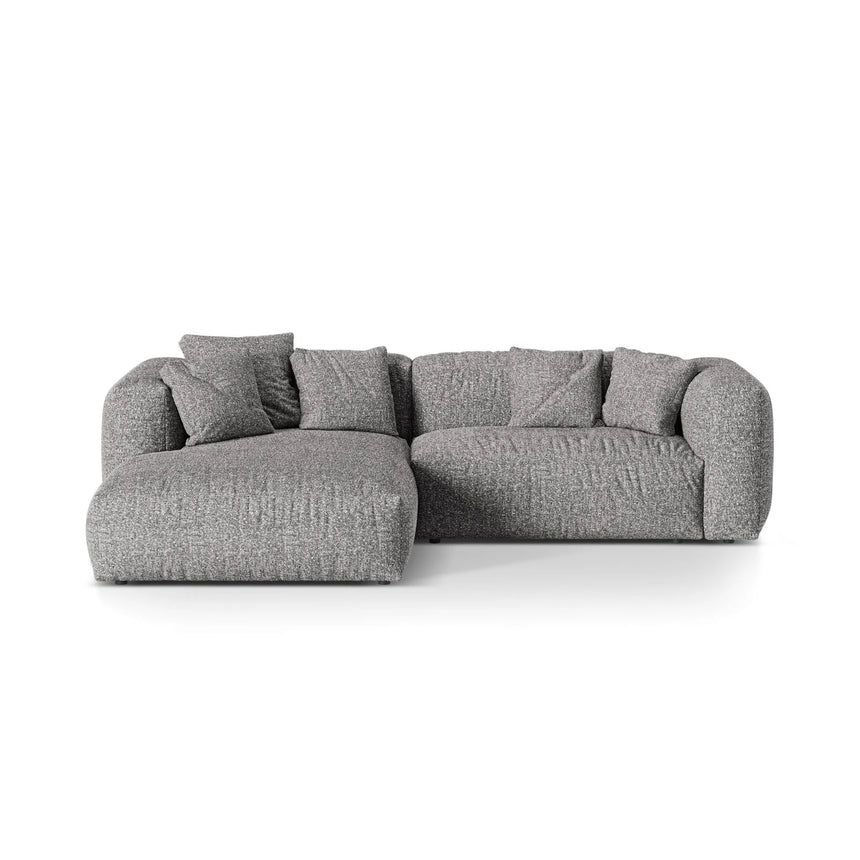 Martina modulares Ecksofa, Linke Seite, Sitztiefe 76 cm, aus Boucle in Graphit (Monet Graphite), 280x176 cm von Micadoni – Bild 1
