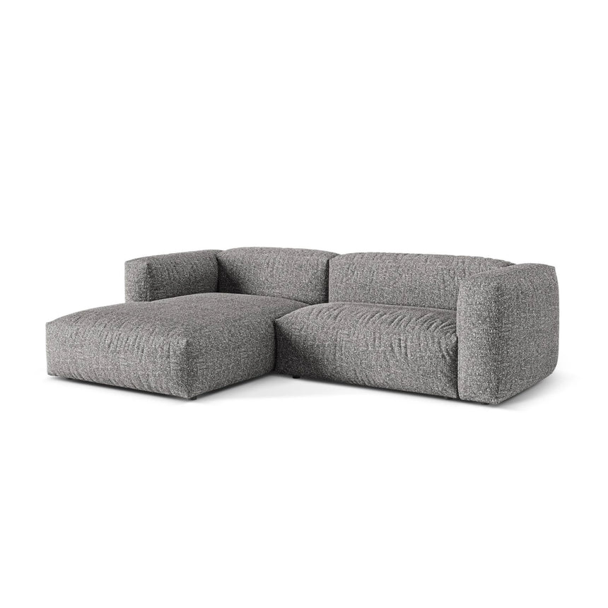 Martina modulares Ecksofa, Linke Seite, Sitztiefe 76 cm, aus Boucle in Graphit (Monet Graphite), 280x176 cm von Micadoni – Bild 3