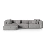 Martina modulares Ecksofa, Linke Seite, Sitztiefe 76 cm, aus Boucle in Graphit (Monet Graphite), 330x176 cm von Micadoni – Bild 1