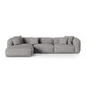 Martina modulares Ecksofa, Linke Seite, Sitztiefe 76 cm, aus Boucle in Graphit (Monet Graphite), 330x176 cm von Micadoni – Bild 1