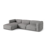 Martina modulares Ecksofa, Linke Seite, Sitztiefe 76 cm, aus Boucle in Graphit (Monet Graphite), 330x176 cm von Micadoni – Bild 3