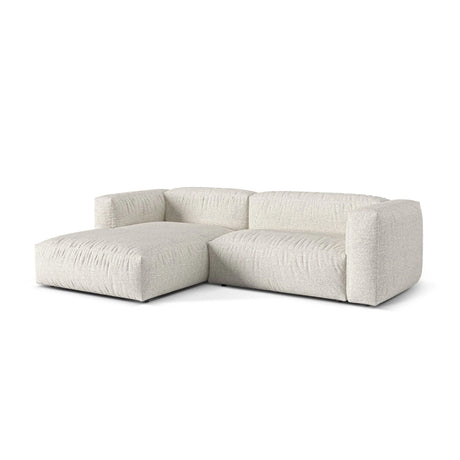 Martina modulares Ecksofa, Linke Seite, Sitztiefe 76 cm, aus Boucle in Grau Beige meliert (Monet Pearl), 280x176 cm von Micadoni – Bild 3