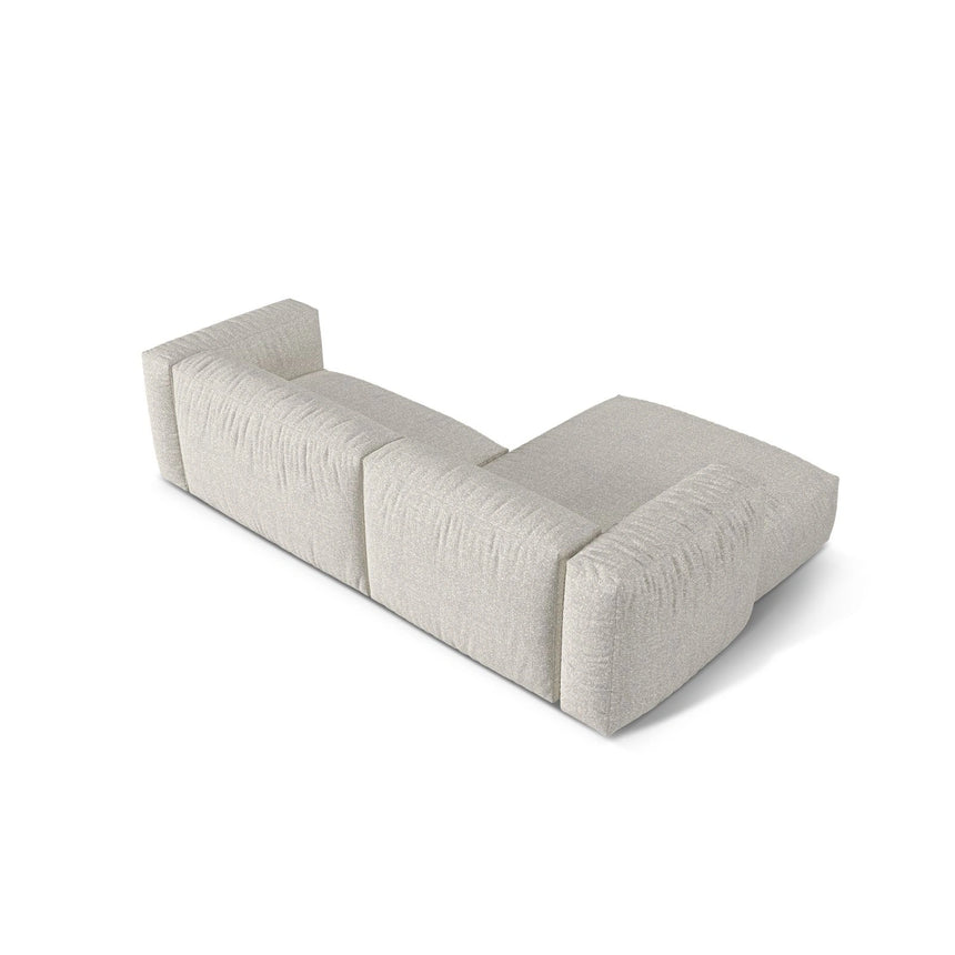 Martina modulares Ecksofa, Linke Seite, Sitztiefe 76 cm, aus Boucle in Grau Beige meliert (Monet Pearl), 280x176 cm von Micadoni – Bild 5