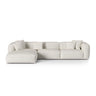 Martina modulares Ecksofa, Linke Seite, Sitztiefe 76 cm, aus Boucle in Grau Beige meliert (Monet Pearl), 330x176 cm von Micadoni – Bild 1