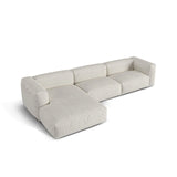 Martina modulares Ecksofa, Linke Seite, Sitztiefe 76 cm, aus Boucle in Grau Beige meliert (Monet Pearl), 330x176 cm von Micadoni – Bild 4