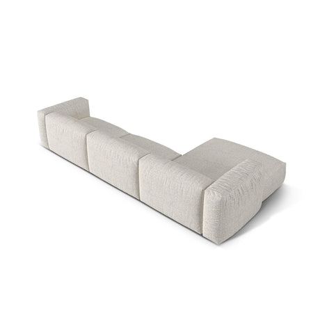 Martina modulares Ecksofa, Linke Seite, Sitztiefe 76 cm, aus Boucle in Grau Beige meliert (Monet Pearl), 330x176 cm von Micadoni – Bild 5