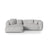 Martina modulares Ecksofa, Linke Seite, Sitztiefe 76 cm, aus Boucle in Silber (Monet Silver), 280x176 cm von Micadoni – Bild 1