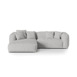 Martina modulares Ecksofa, Linke Seite, Sitztiefe 76 cm, aus Boucle in Silber (Monet Silver), 280x176 cm von Micadoni – Bild 1