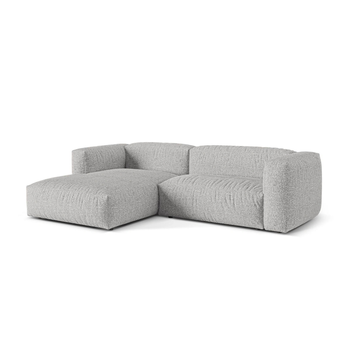 Martina modulares Ecksofa, Linke Seite, Sitztiefe 76 cm, aus Boucle in Silber (Monet Silver), 280x176 cm von Micadoni – Bild 3