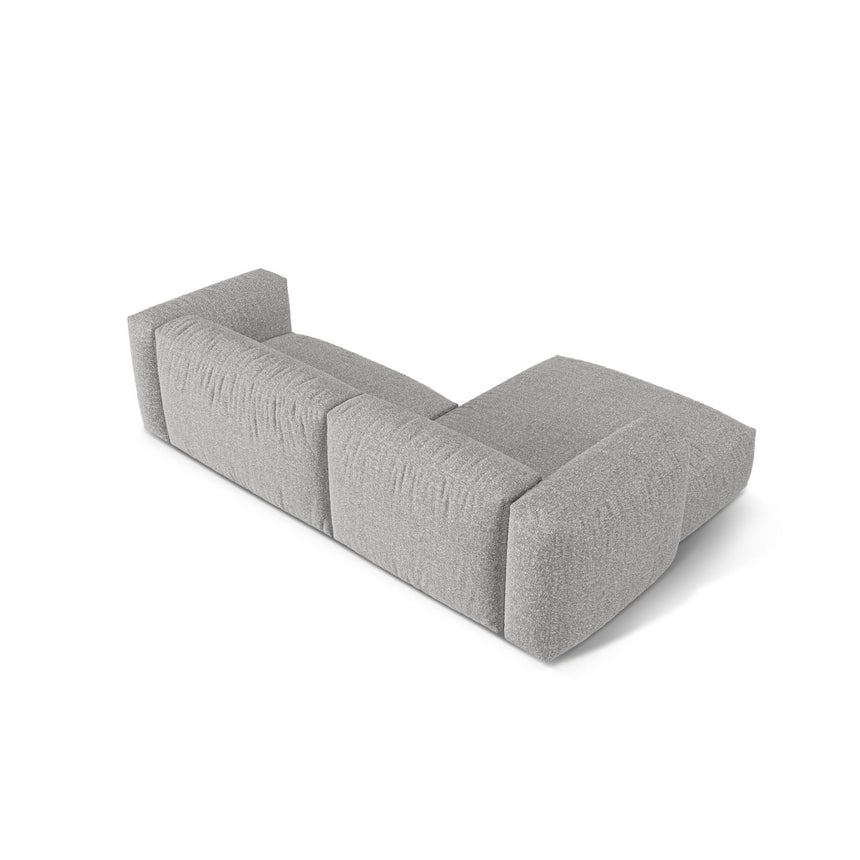 Martina modulares Ecksofa, Linke Seite, Sitztiefe 76 cm, aus Boucle in Silber (Monet Silver), 280x176 cm von Micadoni – Bild 5