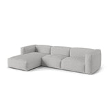 Martina modulares Ecksofa, Linke Seite, Sitztiefe 76 cm, aus Boucle in Silber (Monet Silver), 330x176 cm von Micadoni – Bild 3