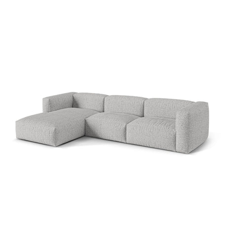 Martina modulares Ecksofa, Linke Seite, Sitztiefe 76 cm, aus Boucle in Silber (Monet Silver), 330x176 cm von Micadoni – Bild 3
