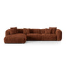 Martina modulares Ecksofa, Linke Seite, Sitztiefe 76 cm, aus Cord in Brick (Tilia 52), 330x176 cm von Micadoni – Bild 1