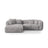 Martina modulares Ecksofa, Linke Seite, Sitztiefe 76 cm, aus Cord in Hellgrau (Tilia 86), 280x176 cm von Micadoni – Bild 1