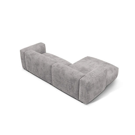 Martina modulares Ecksofa, Linke Seite, Sitztiefe 76 cm, aus Cord in Hellgrau (Tilia 86), 280x176 cm von Micadoni – Bild 5