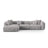 Martina modulares Ecksofa, Linke Seite, Sitztiefe 76 cm, aus Cord in Hellgrau (Tilia 86), 330x176 cm von Micadoni – Bild 1