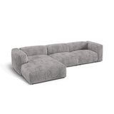Martina modulares Ecksofa, Linke Seite, Sitztiefe 76 cm, aus Cord in Hellgrau (Tilia 86), 330x176 cm von Micadoni – Bild 4