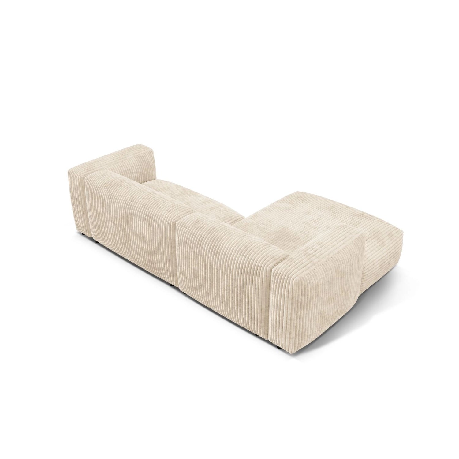 Martina modulares Ecksofa, Linke Seite, Sitztiefe 76 cm, aus Cord in Leichtes Beige (Tilia 03), 280x176 cm von Micadoni – Bild 5