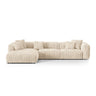 Martina modulares Ecksofa, Linke Seite, Sitztiefe 76 cm, aus Cord in Leichtes Beige (Tilia 03), 330x176 cm von Micadoni – Bild 1