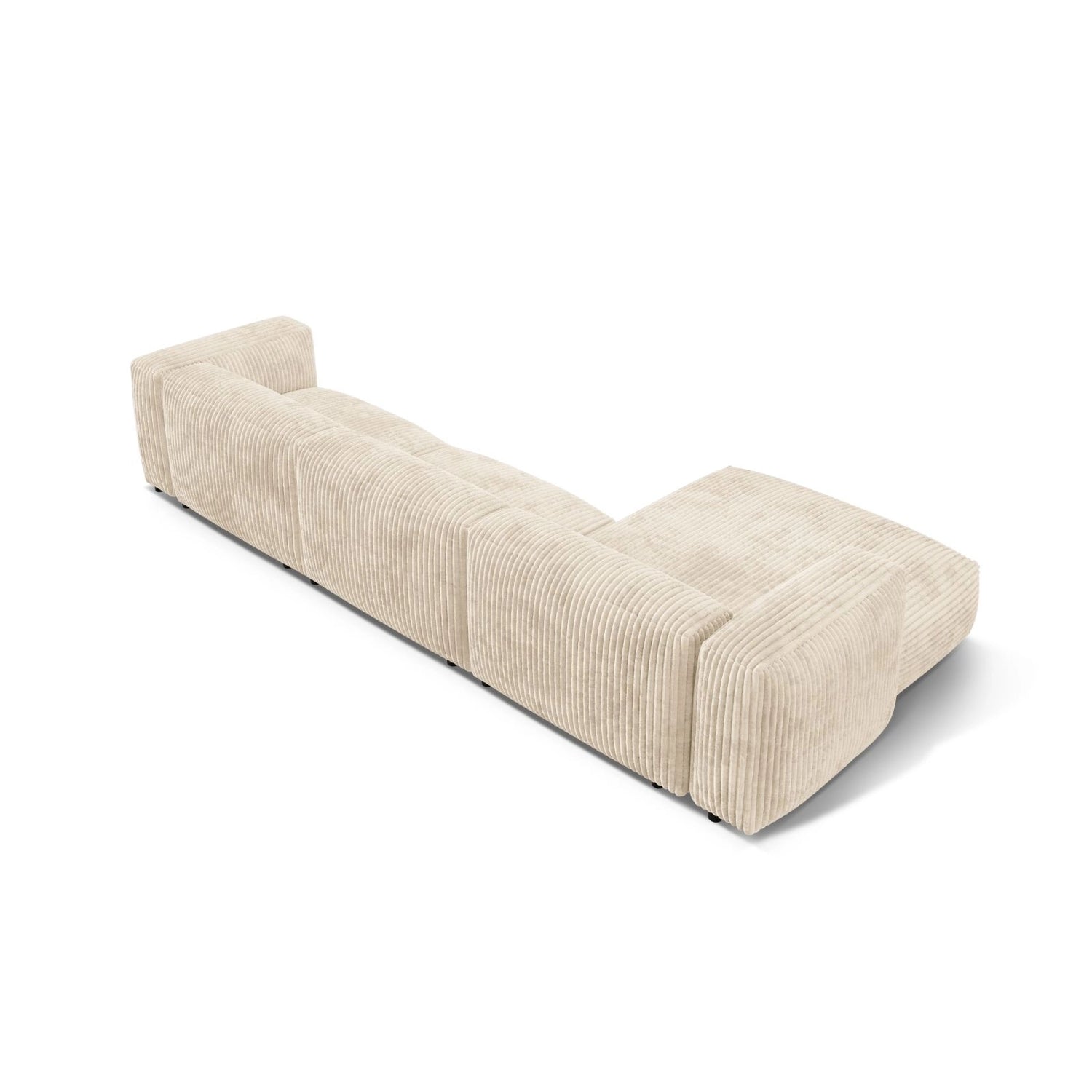Martina modulares Ecksofa, Linke Seite, Sitztiefe 76 cm, aus Cord in Leichtes Beige (Tilia 03), 330x176 cm von Micadoni – Bild 5