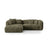 Martina modulares Ecksofa, Linke Seite, Sitztiefe 76 cm, aus Cord in Moosgrün (Tilia 37), 280x176 cm von Micadoni – Bild 1