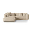 Martina modulares Ecksofa, Linke Seite, Sitztiefe 76 cm, aus Samt, Cord, Boucle oder Strukturstoff, 280x176 cm von Micadoni – Bild 1