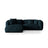 Martina modulares Ecksofa, Linke Seite, Sitztiefe 76 cm, aus Samt in Deep Petrol (Vogue 13), 280x176 cm von Micadoni – Bild 1