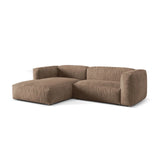 Martina modulares Ecksofa, Linke Seite, Sitztiefe 76 cm, aus Samt in Dunkelbeige (Vogue 3), 280x176 cm von Micadoni – Bild 3