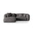 Martina modulares Ecksofa, Linke Seite, Sitztiefe 76 cm, aus Samt in Grau (Vogue 15), 280x176 cm von Micadoni – Bild 1