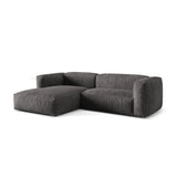 Martina modulares Ecksofa, Linke Seite, Sitztiefe 76 cm, aus Samt in Grau (Vogue 15), 280x176 cm von Micadoni – Bild 3